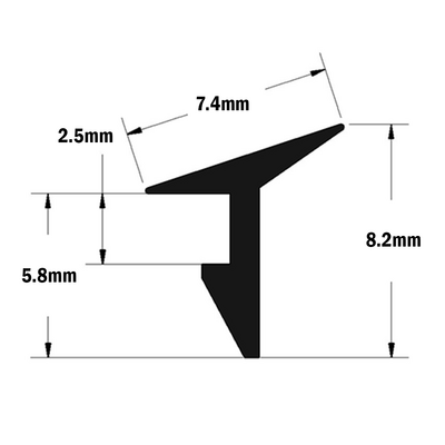 61-100-0 MODULAR SOLUTIONS SEALING PROFILE 1/4" PANEL GASKET 1M